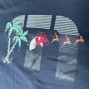 Travis Mathew's Santa Sleigh Christmas Tshirt Navy Men's XXL